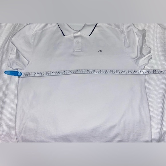 2/49$ Men’s Calvin Klein 100%‎ cotton white Polo with black detailing size large - Picture 7 of 12